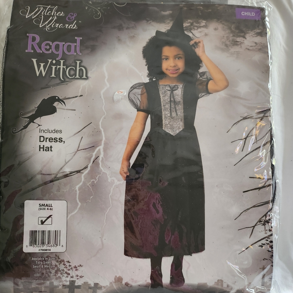 New Rubies Witches & Wizards Regal Witch Girl's Costume Size 4-6 Small Halloween